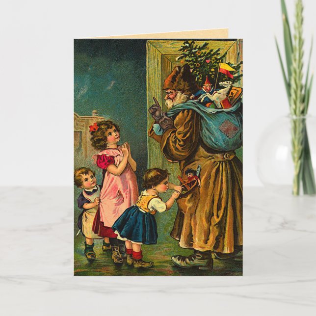 Viktorianische Weihnachtskarte Feiertagskarte (Vorderseite)
