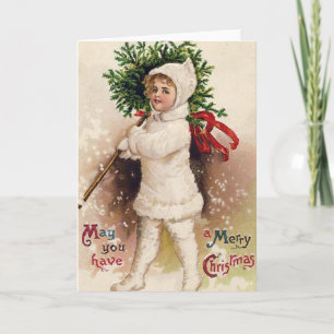 Viktorianische Weihnachtskarte Feiertagskarte