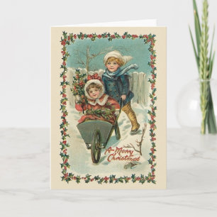 Viktorianische Weihnachtskarte Feiertagskarte