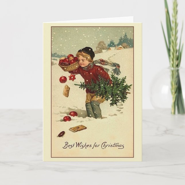 Viktorianische Weihnachtskarte Feiertagskarte (Vorderseite)