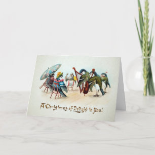 Viktorianische Weihnachtskarte für Vögel Feiertagskarte