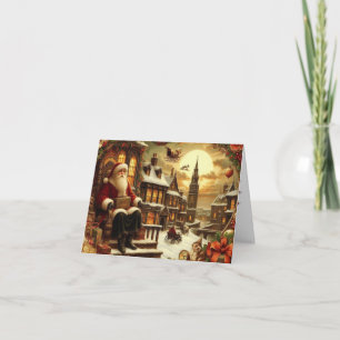 Viktorianische Weihnachtskarte mit gefaltetem Sant Karte