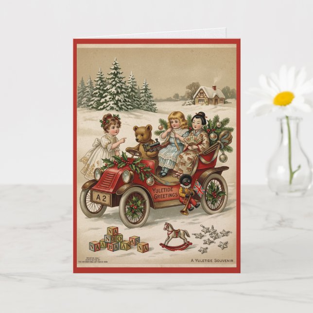 Viktorianische Weihnachtskarte mit Kindern und Spi Karte (Kleine Pflanze)