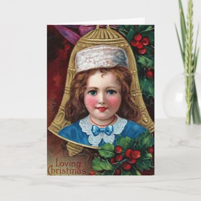 Viktorianische Weihnachtskarte Zwei Feiertagskarte (Vorderseite)