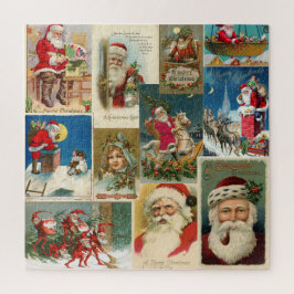 Viktorianische Weihnachtskarten mit dem Weihnachts Puzzle