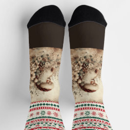 Viktorianische Weihnachtskartenart Socken