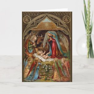 Viktorianische Weihnachtskartenkrippe Karte