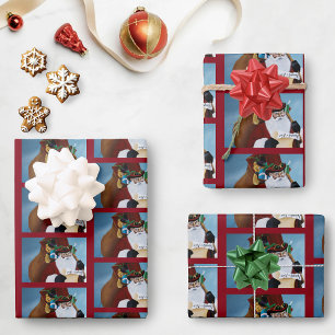 Viktorianische Weihnachtsklausel Geschenkpapier Set