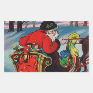 Viktorianische Weihnachtskleber Rechteckiger Aufkleber