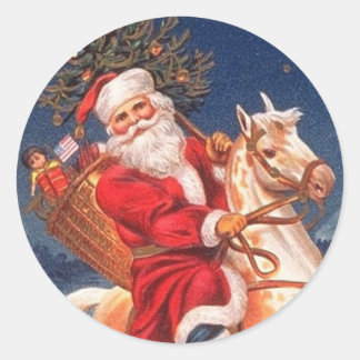Viktorianische Weihnachtskleber Runder Aufkleber