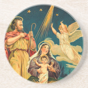 Viktorianische Weihnachtskrippe Untersetzer