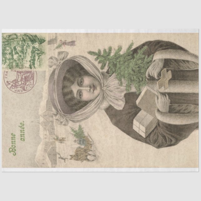 Viktorianische Weihnachtsmöbel-Dekoration Seidenpapier (Vorderseite)