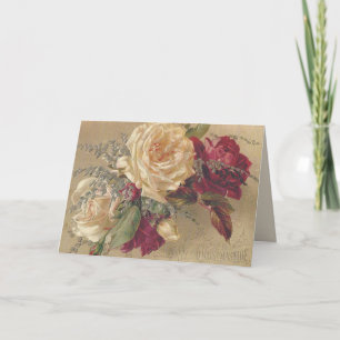Viktorianische Weihnachtsrosen gefaltete Feiertags Feiertagskarte