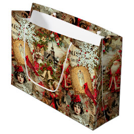 Viktorianische Weihnachtsschätze Collage Große Geschenktüte