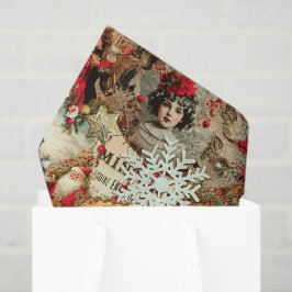 Viktorianische Weihnachtsschätze Collage Seidenpapier