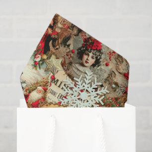 Viktorianische Weihnachtsschätze Collage Seidenpapier