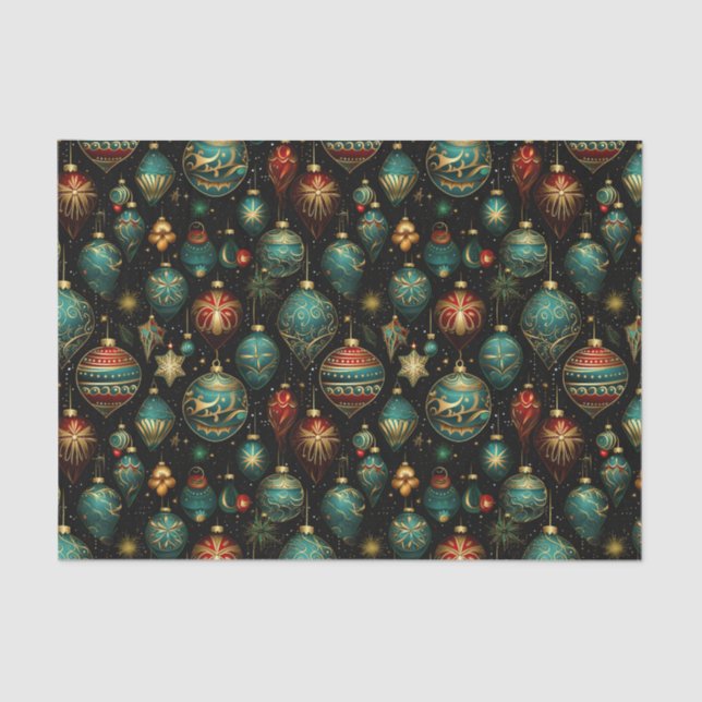 Viktorianische Weihnachtsschmuck mit Goldakzenten Seidenpapier (Vorderseite)