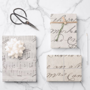 Viktorianische Weihnachtsschrift aus der Antike Geschenkpapier Set