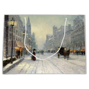 Viktorianische Weihnachtsstraße Große Geschenktüte