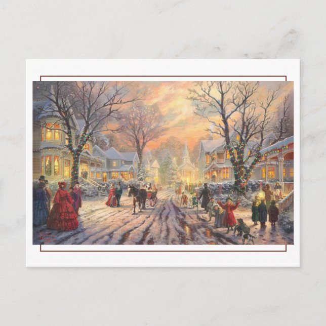 Viktorianische Weihnachtsstraße Postkarte (Vorderseite)