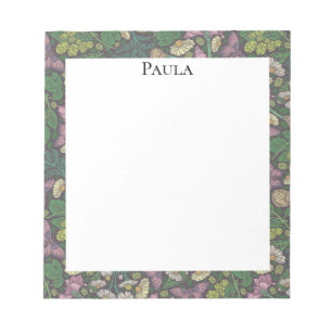 Viktorianische weiße Gänseblümchen lila Schmetterl Notizblock