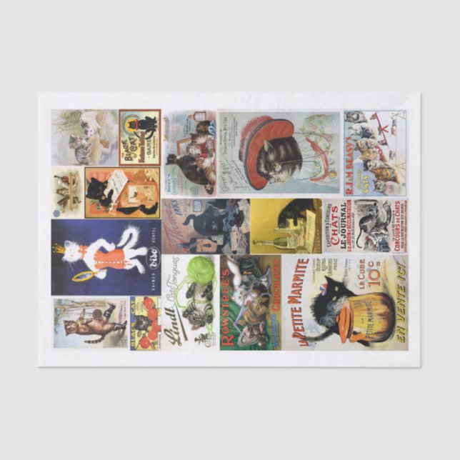 Viktorianische Werbung mit Katzen-Collage (nicht K Seidenpapier (Vorderseite)