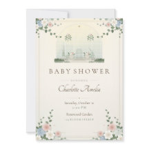 Viktorianische Wintergarten-Baby-Shower-Einladung