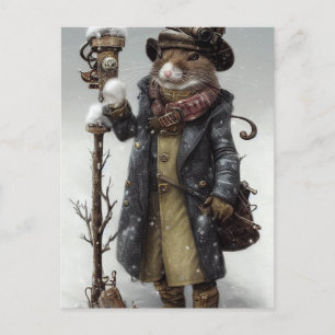 Viktorianische Wintermaus-Postkarte Postkarte