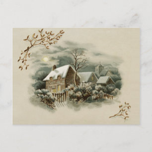 Viktorianische Winterszene Postkarte