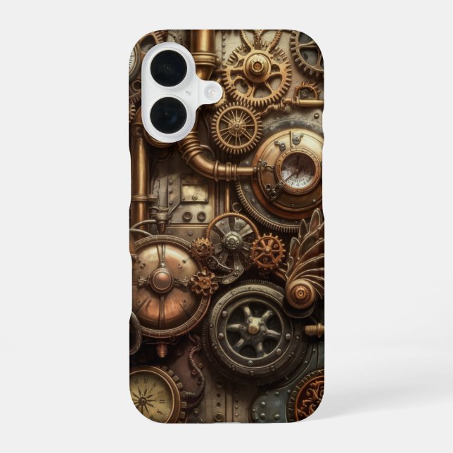 Viktorianische Zahnräder und Zahnräder iPhone 16 Hülle (Rückseite)