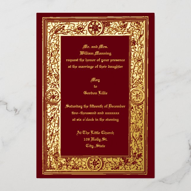 Viktorianische Zeitschrift & Berries von Anton Sed Folieneinladung (Vorderseite)