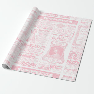 viktorianische Zeitung antike französische rosa Geschenkpapier
