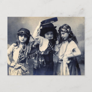 Viktorianische Zigeunerkinder Postkarte