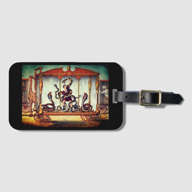 Viktorianische Zirkus-Vintage Ausstellung Gepäckanhänger (Vorderseite (Horizontal))