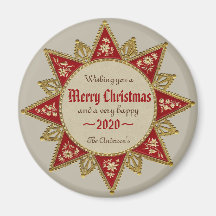 Viktorianischer 16-Punkte-Rotgoldstar CC0964