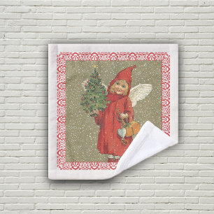 Viktorianischer Angel Red Cape Weihnachtsschnee Waschlappen
