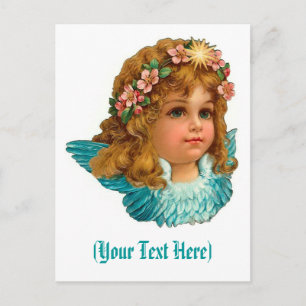 Viktorianischer Angel Vintager Blumenoster Feiertagspostkarte