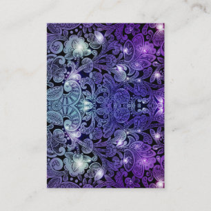 Viktorianischer Arabesque, ALAMEDA - Navy & Lila Visitenkarte