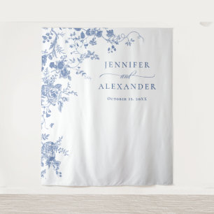 Viktorianischer blauer Französischer Garten - Hint Wandteppich