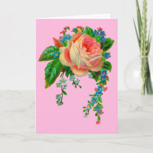 Viktorianischer Blumenaufdruck Karte