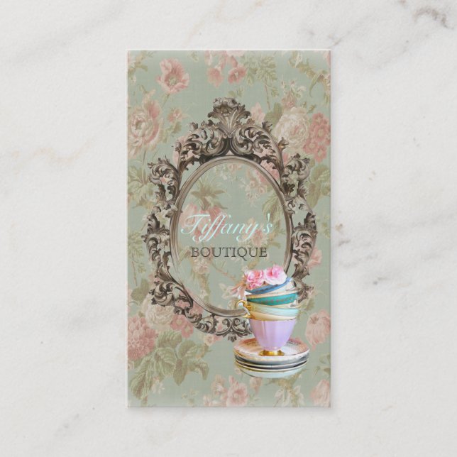 viktorianischer Blumenbäckereikleiner kuchen des Visitenkarte (Vorderseite)