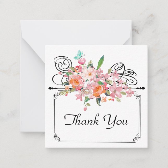 Viktorianischer Blumenstrauß Hochzeitsheim mit sch Mitteilungskarte (Vorderseite)