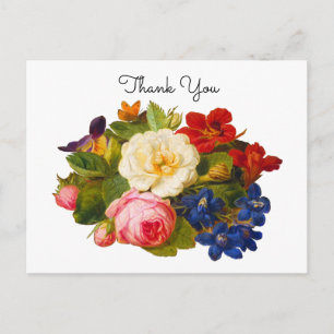 Viktorianischer Blumenstrauß mit Rosen und Schmett Postkarte