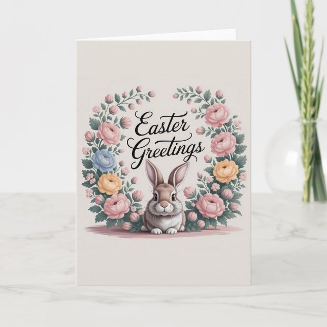 Viktorianischer Blumenstrauß Ostern Grüße Feiertagskarte (Vorderseite)