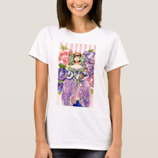 Viktorianischer Blumenwatercolor-Entwurf T-Shirt