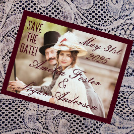 Viktorianischer Burgunder Text & Rahmen Rett-the-D Postkarte