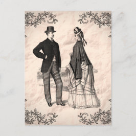 Viktorianischer Couple Retro-Vintager Stil Postkarte