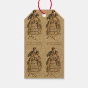 Viktorianischer Couple Vintage Weihnachtsgeschenke Geschenkanhänger