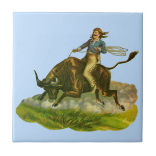 Viktorianischer Cowboy-Bulle Fliese
