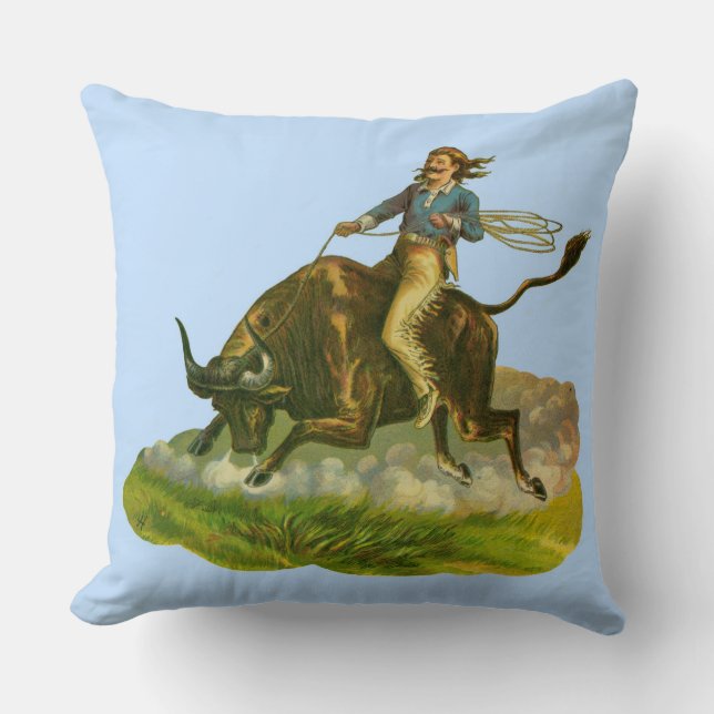 Viktorianischer Cowboy-Bulle Kissen (Vorderseite)